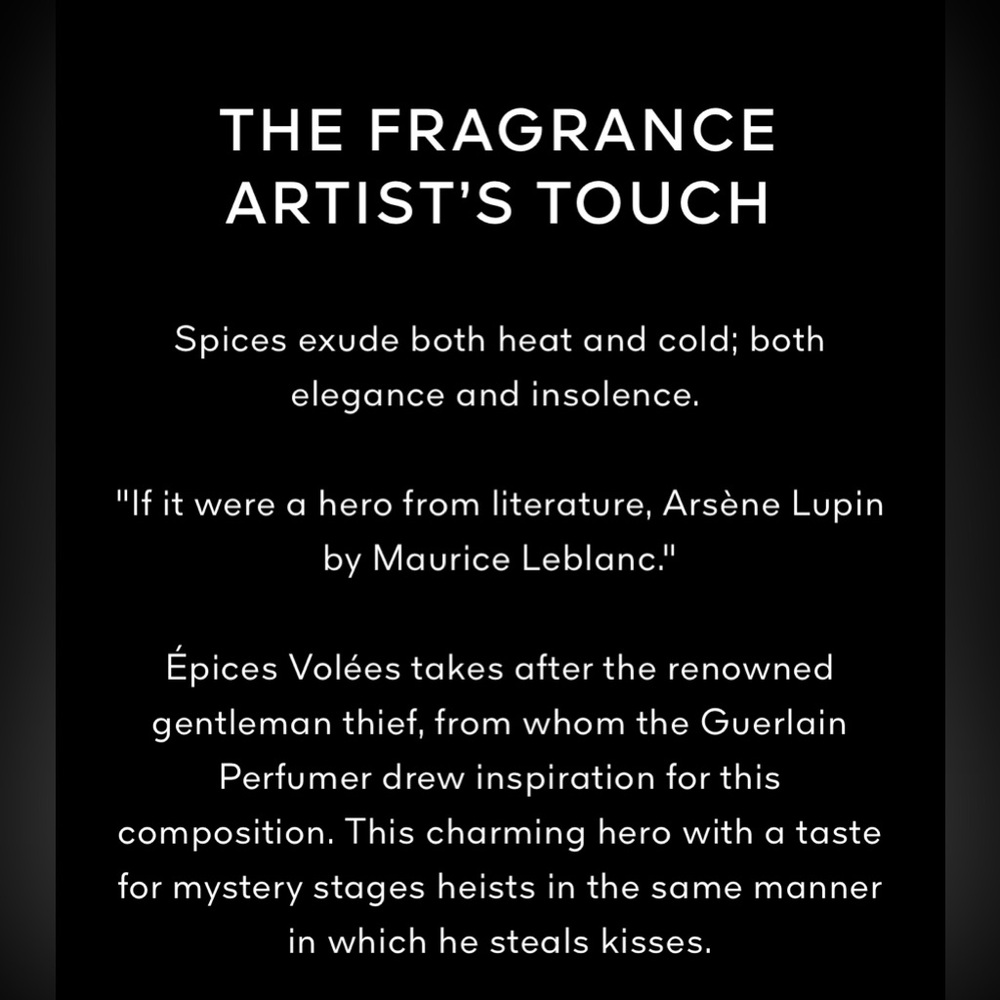 SOLD Guerlain L'ART & LA MATIÈRE
ÉPICES VOLÉES - EAU DE PARFUM - Picture 9 of 11